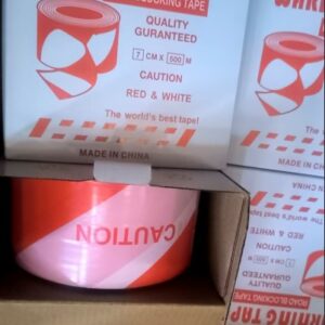 Caution tape red and white 1000m